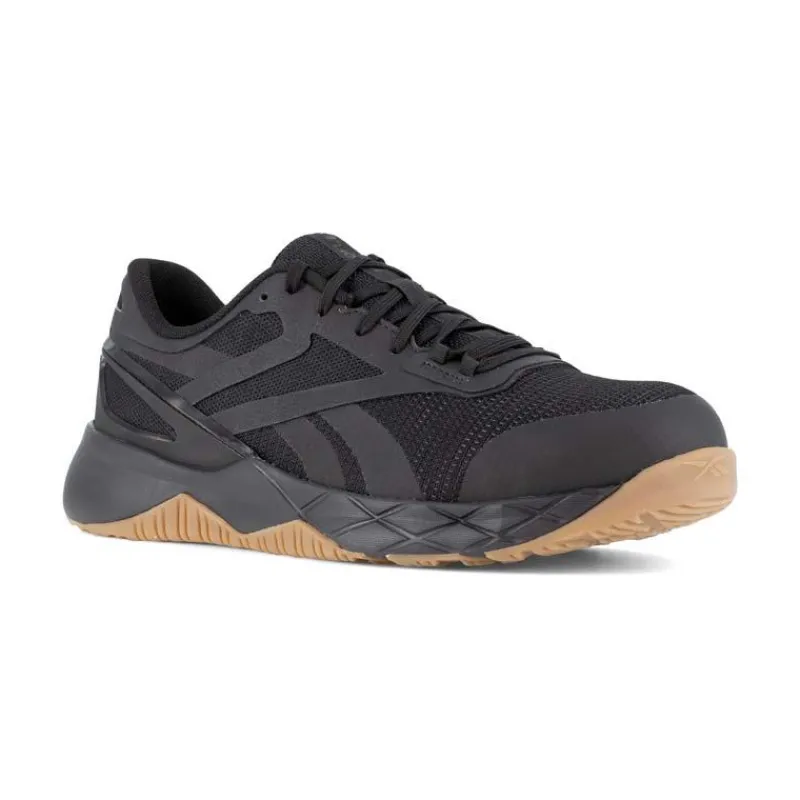 Reebok Non-Slip Shoes | Athletic*Work Men's Nanoflex TR Work Composite Toe Athletic Work Shoe Black/gum