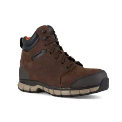 Reebok Non-Slip Boots | Non-Steel Safety Toe*Works 6" Men's Sublite Cushion Work Waterproof Composite Toe Athletic Work Boot Brown