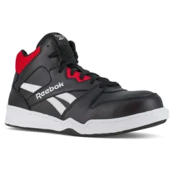 Reebok Non-Slip Shoes | Athletic*Works Men's BB4500 Work Composite Toe Athletic Hi Top Work Sneaker Black / Red