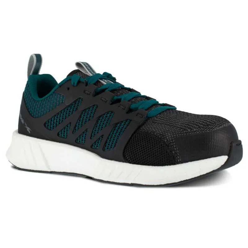 Reebok Athletic | Non-Slip Shoes*Works Women's Fusion Flexweave Work ESD Composite Toe Athletic Work Shoe Teal/black