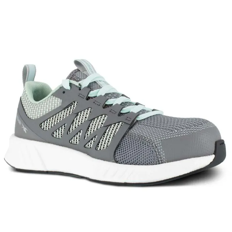 Reebok Non-Slip Shoes | Athletic*Works Women's Fusion Flexweave Work Composite Toe Athletic Work Shoe Grey/mint Green