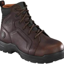 Rockport Non-Steel Safety Toe | Work Boots*6-Inch More Energy Composite Toe Waterproof Work Boots Brown