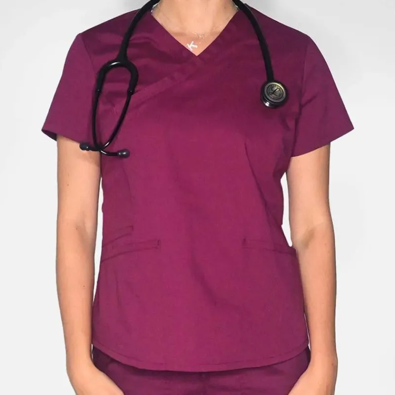 Rx Gear Stretch Scrub Tops*Women's Mock Wrap Scrub Top
