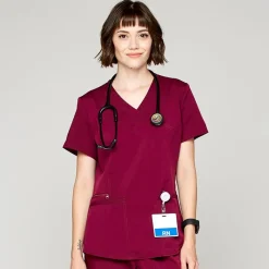 Scrubology Core Scrub Tops*Women's Mock Wrap Scrub Top