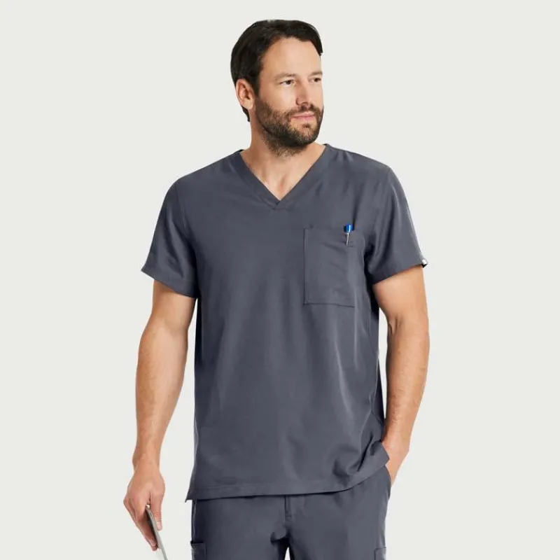 Scrubology Shift Scrub Tops*Men's One Pocket V-Neck Scrub Top