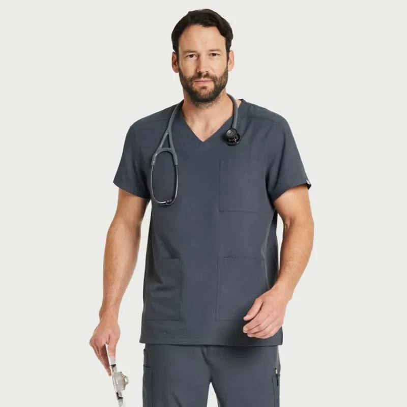 Scrubology Shift Scrub Tops*Men's Three Pocket V-Neck Scrub Top