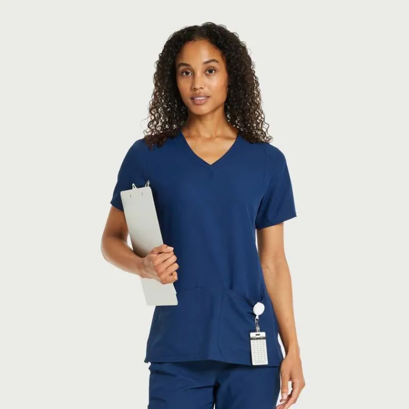 Scrubology Shift Scrub Tops*Women's Two Pocket V-Neck Scrub Top