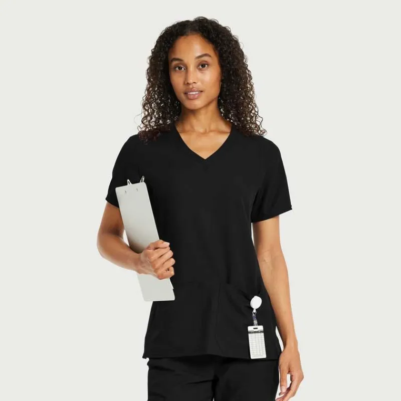 Scrubology Shift Scrub Tops*Women's Two Pocket V-Neck Scrub Top