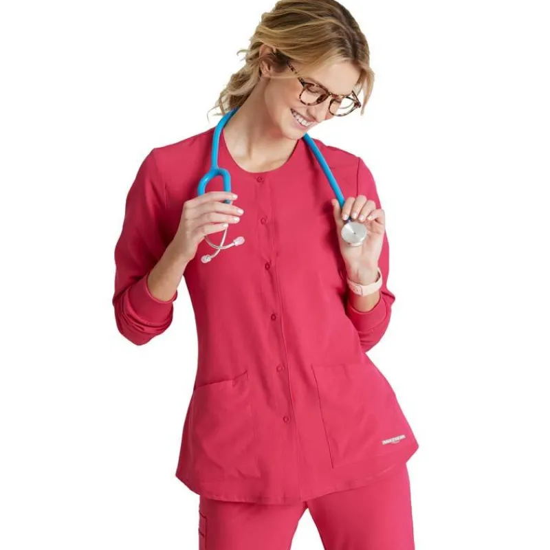 Skechers by Barco Lab Coats & Jackets*Women's Stability Snap Front Warm Up Scrub Jacket