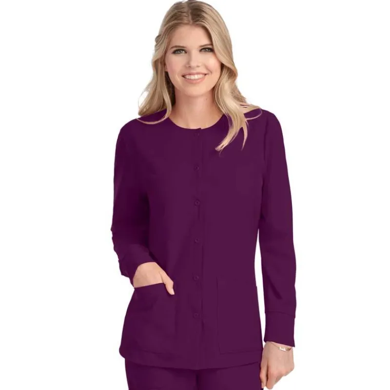 Skechers by Barco Lab Coats & Jackets*Women's Stability Snap Front Warm Up Scrub Jacket