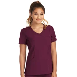 Skechers by Barco Scrub Tops*Women's Reliance Mock Wrap Scrub Top