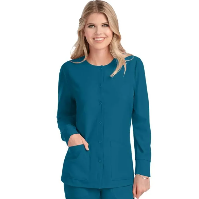 Skechers by Barco Lab Coats & Jackets*Women's Stability Snap Front Warm Up Scrub Jacket
