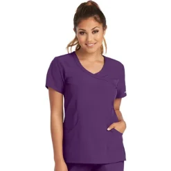 Skechers by Barco Scrub Tops*Women's Reliance Mock Wrap Scrub Top