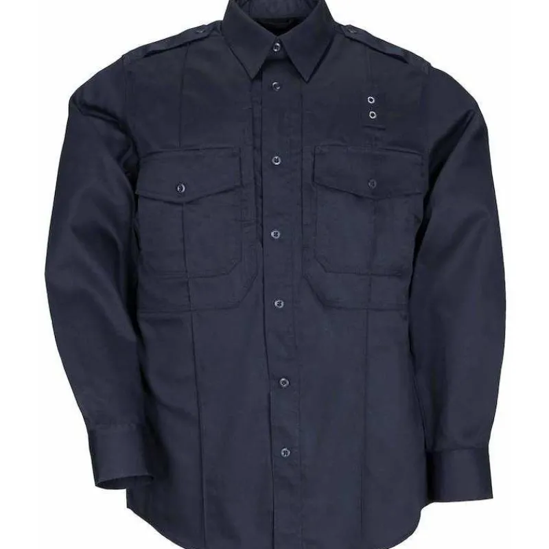 5.11 Tactical Work Shirts*Men's B Class Taclite PDU Long Sleeve Shirt Midnight Navy Blue