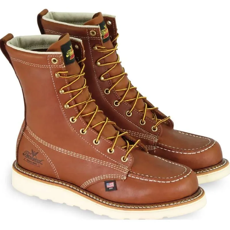 Thorogood Non-Slip Boots | Work Boots*Mens American Heritage 8" Moc Toe Wedge Work Boot Tobacco
