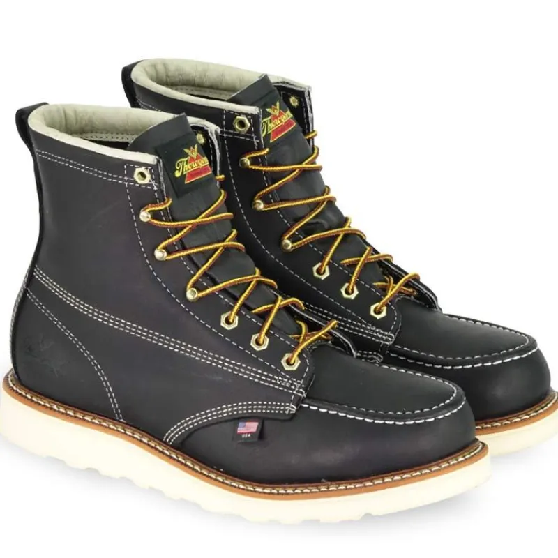Thorogood Non-Slip Boots | Work Boots*Mens American Heritage 6" Moc Toe Wedge Work Boot Black