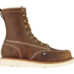 Thorogood Non-Slip Boots | Steel Toe*Mens American Heritage 8" Steel Toe Moc Toe Wedge Work Boot Brown
