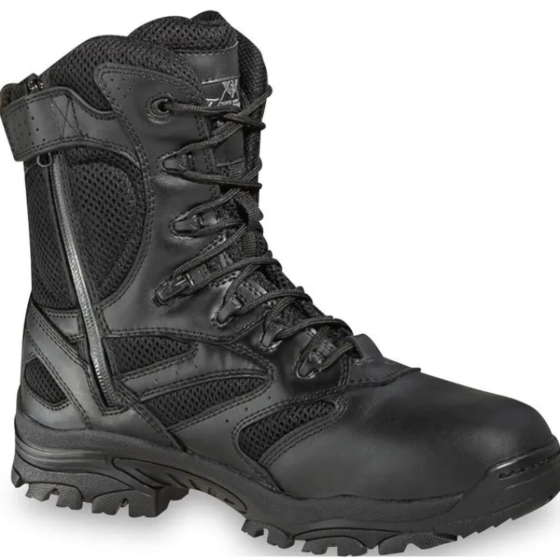 Thorogood Non-Slip Boots | Tactical*Mens Deuce Series 8" Waterproof Side Zip Tactical Boot Black
