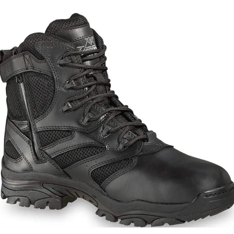 Thorogood Non-Slip Boots | Tactical*Mens Deuce Series 6" Waterproof Side Zip Tactical Boot Extra Wide Sizes Black