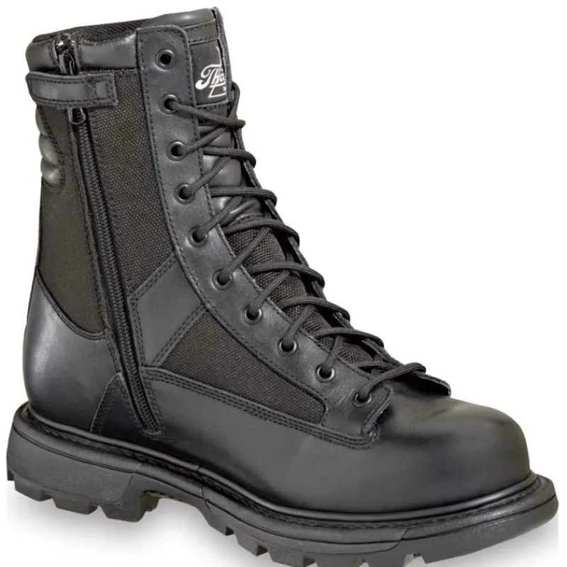 Thorogood Non-Slip Boots | Tactical*Men's Gen-Flex2 Series 8" Waterproof Side Zip Tactical Trooper Boot Black