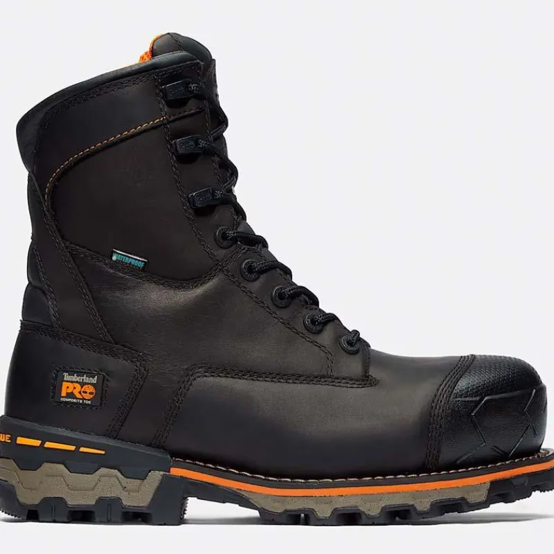 Timberland Pro Non-Slip Boots | Non-Steel Safety Toe*Men's Boondock 8" Composite Toe Waterproof Insulated Work Boot Black
