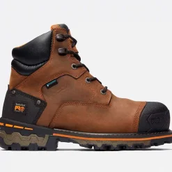 Timberland Pro Non-Slip Boots | Non-Steel Safety Toe*Men's Boondock 6" Composite Toe Waterproof Work Boot Brown