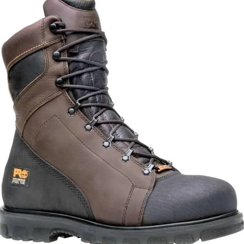 Timberland Pro Non-Slip Boots | Steel Toe*Men's Rigmaster 8-Inch Steel Toe Work Boots Brown