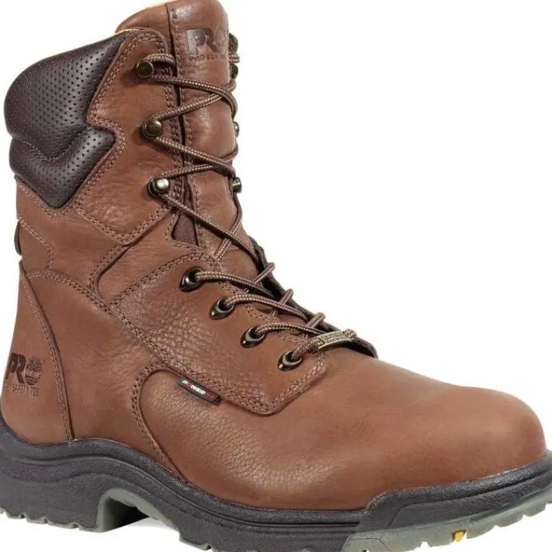 Timberland Pro Non-Slip Boots | Steel Toe*TiTAN 8-Inch Waterproof Safety Toe Boots Brown