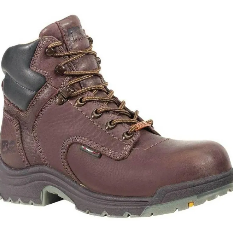 Timberland Pro Non-Slip Boots | Steel Toe*TiTAN 6-Inch Waterproof Safety Toe Work Boots Brown