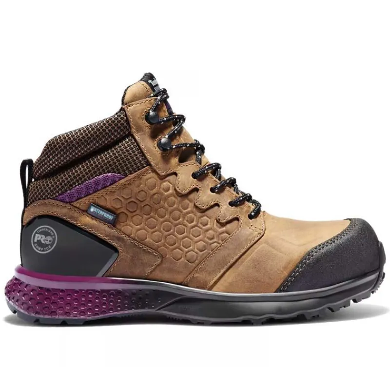 Timberland Pro Non-Slip Boots | Non-Steel Safety Toe*Women's Reaxion Waterproof Composite Toe Brown Work Hiker Brown/purple