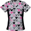 Tooniforms Scrub Tops*Mickey Mock Scrub Top Blackgray Character