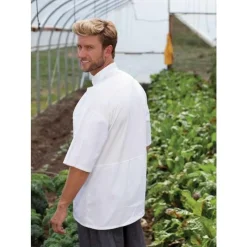 Uncommon Threads Chef Coats*Antigua Short Sleeve 10 Knot Button Chef Coat