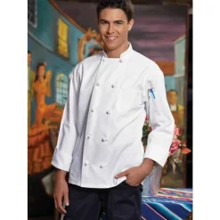Uncommon Threads Chef Coats*Cotton 10 Knot Button Chef Coat White