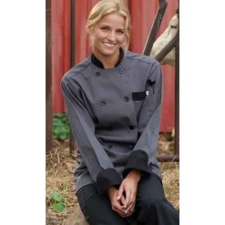 Uncommon Threads Chef Coats*greenTAB Newport 10 Button Contrast Chef Coat