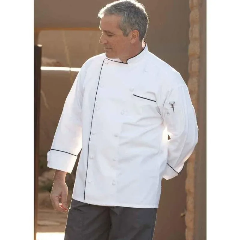 Uncommon Threads Chef Coats*Murano 12 Button Contrast Piping Chef Coat