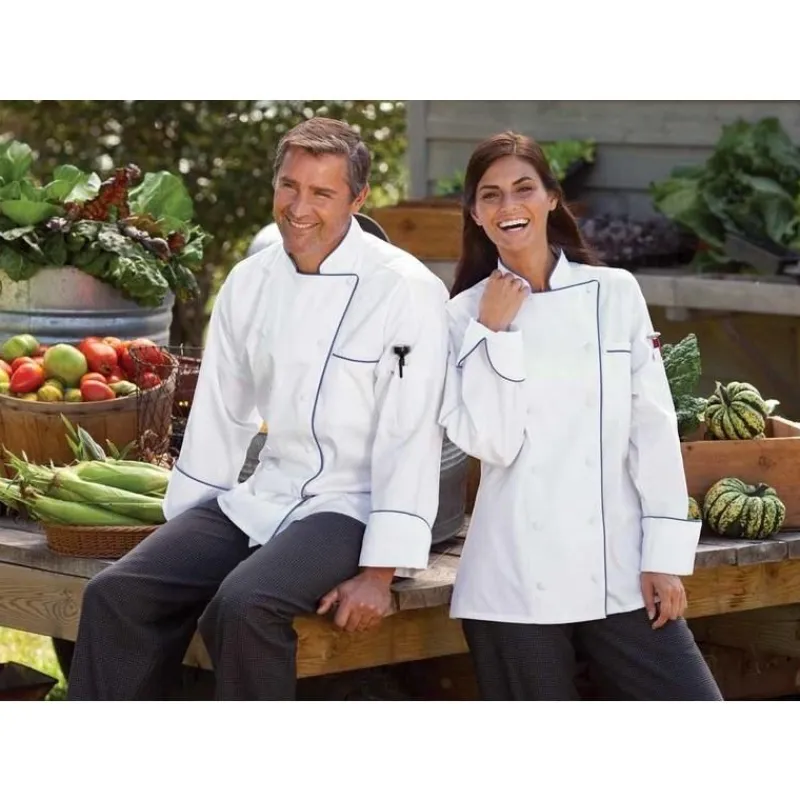 Uncommon Threads Chef Coats*Murano 12 Button Contrast Piping Chef Coat