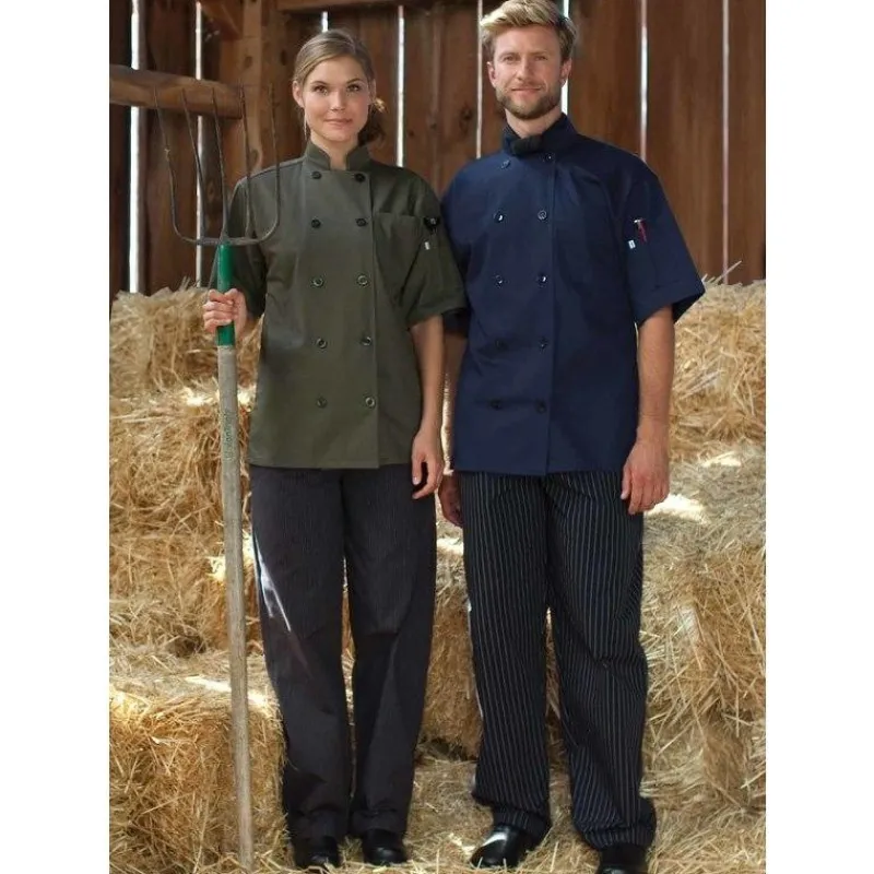 Uncommon Threads Chef Coats*South Beach Short Sleeve 10 Button Chef Coat