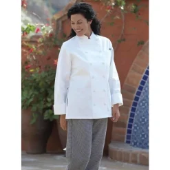 Uncommon Threads Chef Coats*Women's Navona Cotton Executive Chef Coat White