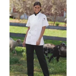 Uncommon Threads Chef Coats*Women's Tahoe Short Sleeve 10 Button Chef Coat
