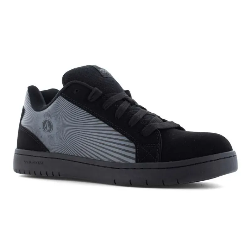 Volcom Non-Slip Shoes | Athletic*Men's Stone Op Art Composite Toe Skate Work Shoe Black/dark Grey
