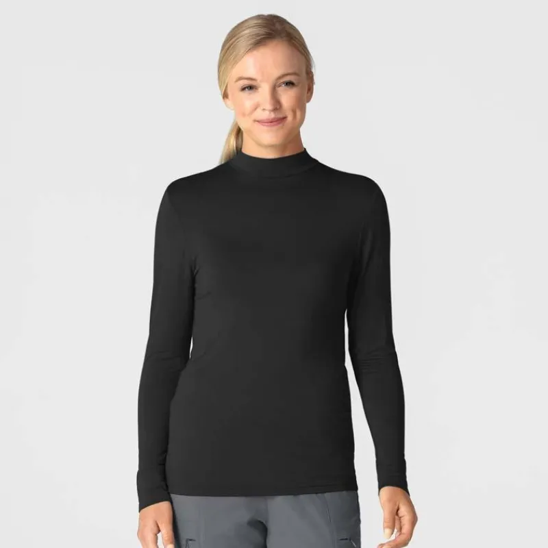 WonderWink Layers Tees & Layering Pieces*Wink Layers Women's Long Sleeve Mock Neck T-Shirt