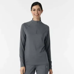 WonderWink Layers Tees & Layering Pieces*Wink Layers Women's Watch Window Quarter Zip Knit Top