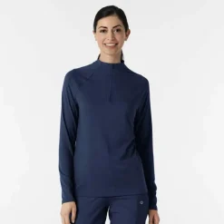 WonderWink Layers Tees & Layering Pieces*Wink Layers Women's Watch Window Quarter Zip Knit Top