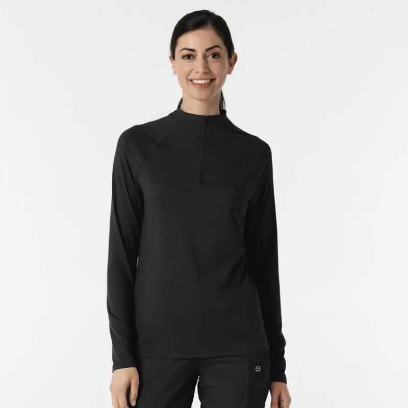 WonderWink Layers Tees & Layering Pieces*Wink Layers Women's Watch Window Quarter Zip Knit Top