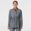 WonderWink RENEW Lab Coats & Jackets*Wink RENEW Women's Convertible Hood Fashion Scrub Jacket Grey Heather