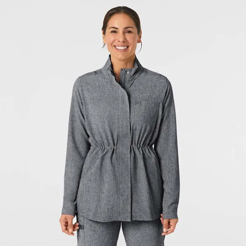 WonderWink RENEW Lab Coats & Jackets*Wink RENEW Women's Convertible Hood Fashion Scrub Jacket Grey Heather