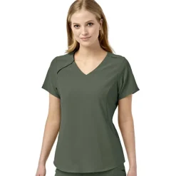 WonderWink RENEW Scrub Tops*Wink RENEW Women's Eco Friendly EZ-Zip V-Neck Scrub Top