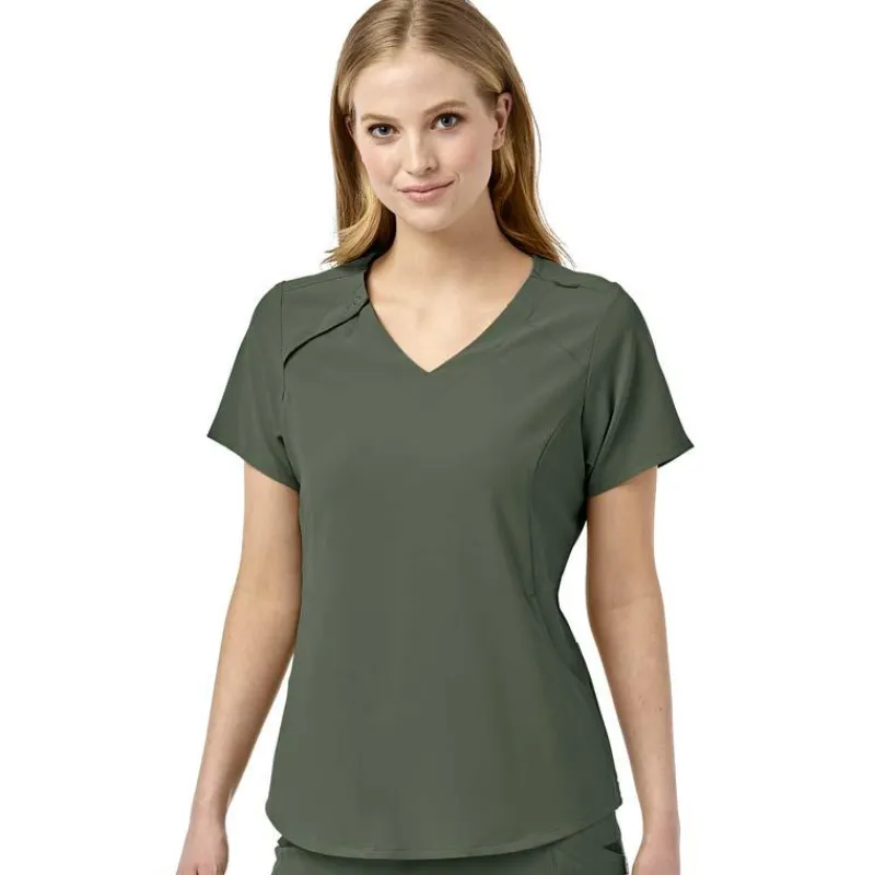WonderWink RENEW Scrub Tops*Wink RENEW Women's Eco Friendly EZ-Zip V-Neck Scrub Top