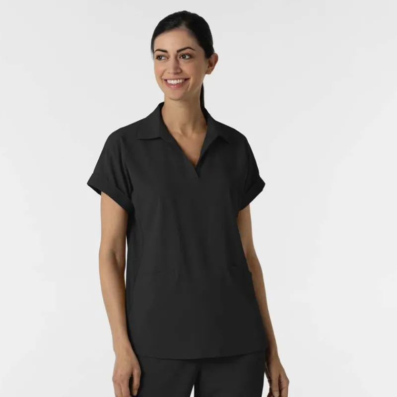 WonderWink RENEW Scrub Tops*Wink RENEW Women's Flex-n-Reach Collared Scrub Top