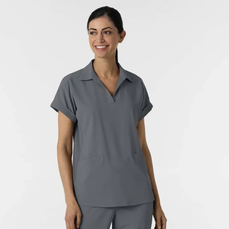 WonderWink RENEW Scrub Tops*Wink RENEW Women's Flex-n-Reach Collared Scrub Top